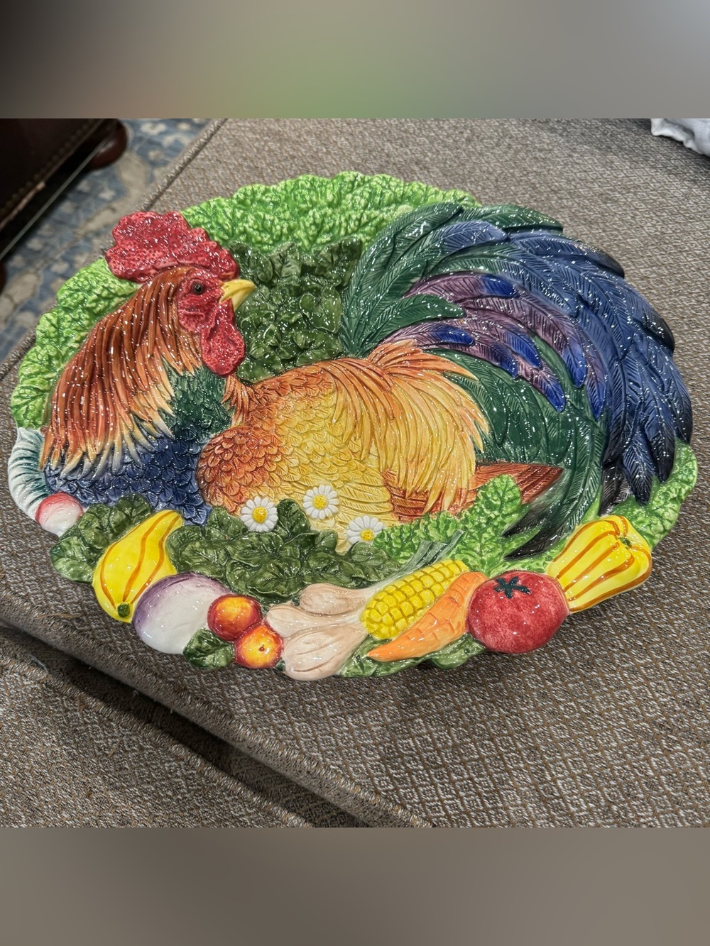 Fitz and Floyd Colorful Rooster Decorative Wall Plaque - Vibrant Farmhouse